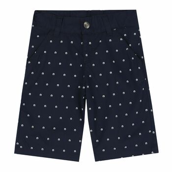 Boys Navy Logo Shorts