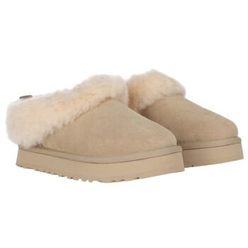Girls Beige Tazzelle Suede Mules