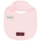 Baby Girls Pink & Gold Logo Bib, 2, hi-res