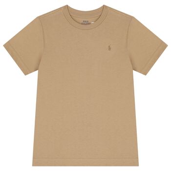 Ralph Lauren Boys Beige Logo T-Shirt, 1 Boys Beige Logo T-Shirt