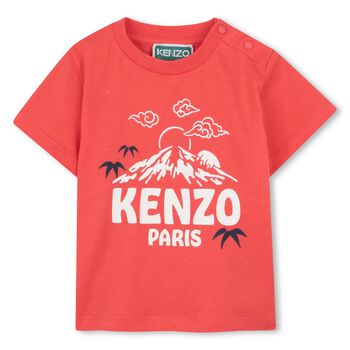 Younger Boys Red Mountain Logo T-Shirt