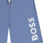 Boys Blue Logo Swim Shorts, 2, hi-res