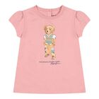 Baby Girls Pink Polo Bear Shorts Set, 1, hi-res
