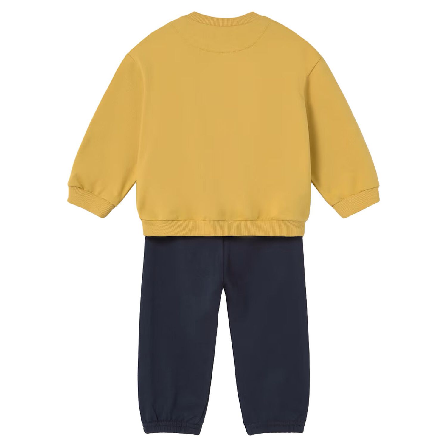 Younger Boys Yellow & Navy Blue Car Tracksuit, 1, hi-res
