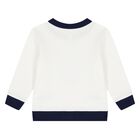 Baby Boys White & Navy Blue Logo Tracksuit, 1, hi-res