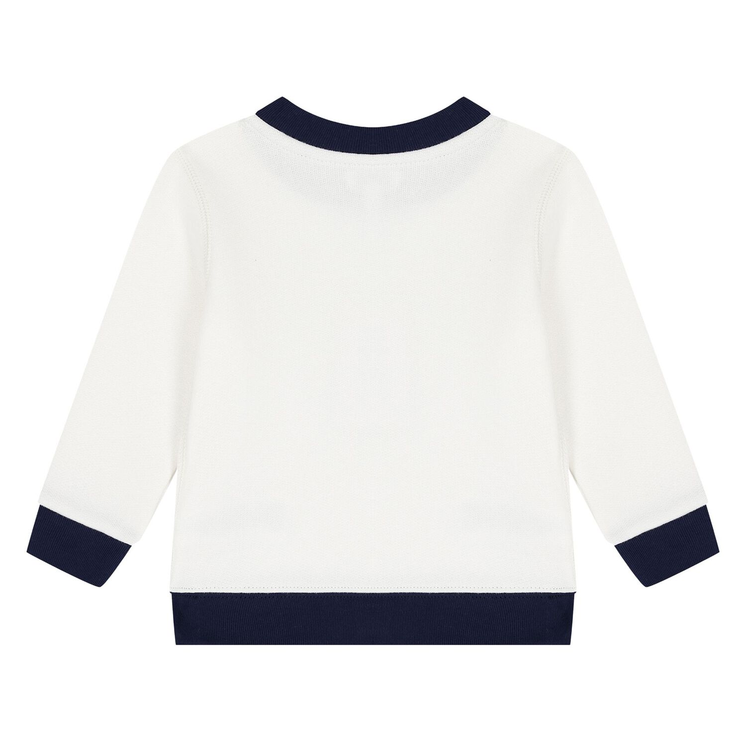 Baby Boys White & Navy Blue Logo Tracksuit, 1, hi-res