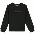 Girls Black Logo Sweatshirt, 1, hi-res