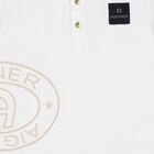 Younger Boys White Logo Polo Shirt, 1, hi-res