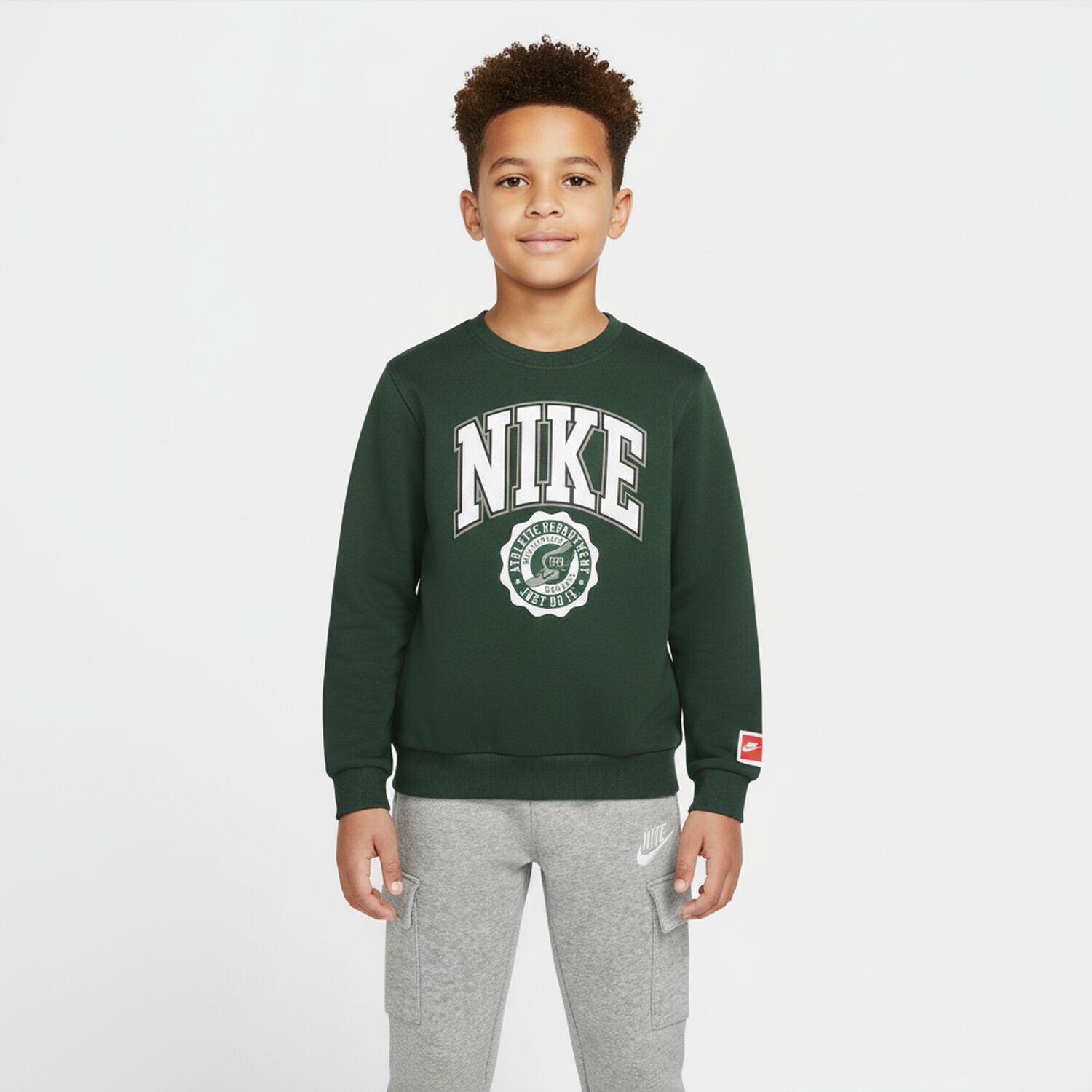 Boys Green Logo Sweatshirt, 1, hi-res