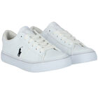 Boys White Logo Trainers, 1, hi-res