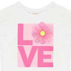 Girls White & Pink Flower T-Shirt, 1, hi-res