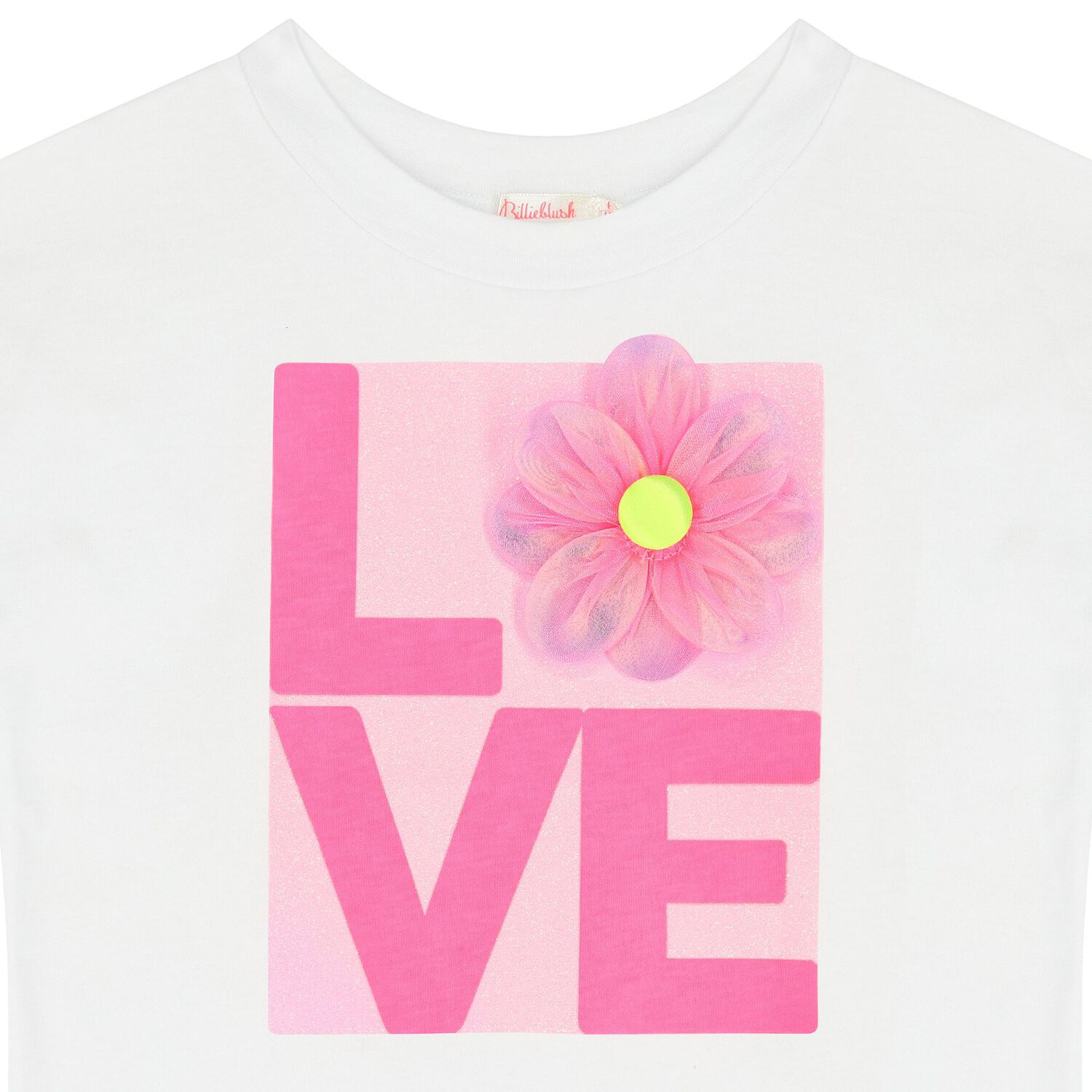 Girls White & Pink Flower T-Shirt, 1, hi-res