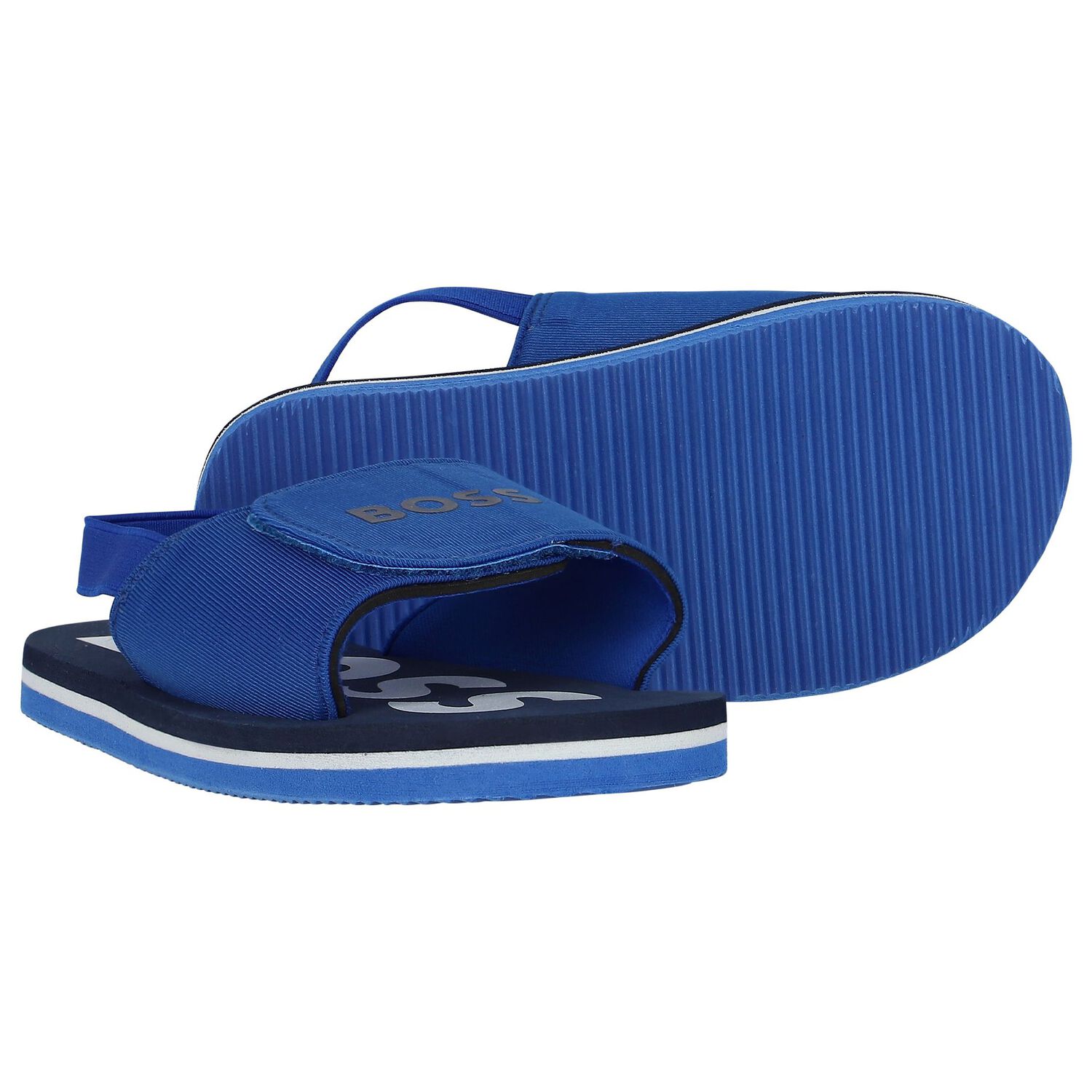 Boys Blue Velcro Sandals, 3, hi-res image number null