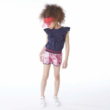 Girls Pink Faux Leather Shorts