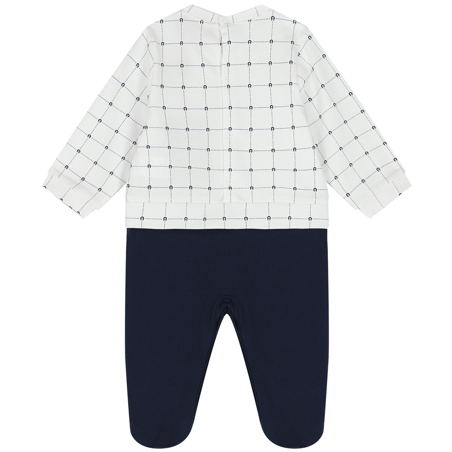 أفرول بالشعار باللون الكحلي والأبيض للأولاد, 1, hi-res