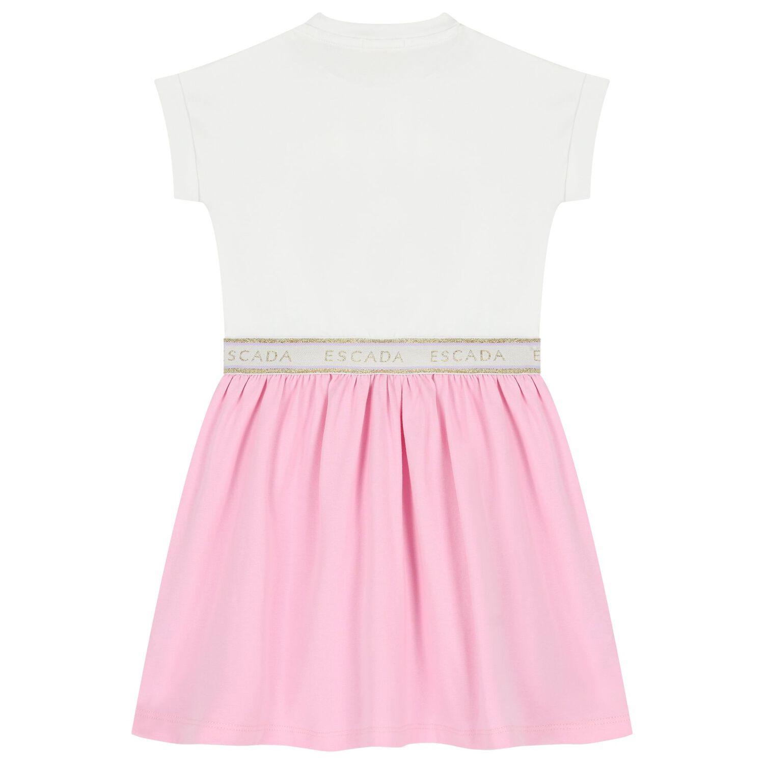 Girls White & Pink Logo Dress, 2, hi-res