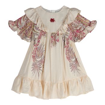 Baby Girls Ivory & Pink Paisley Dress