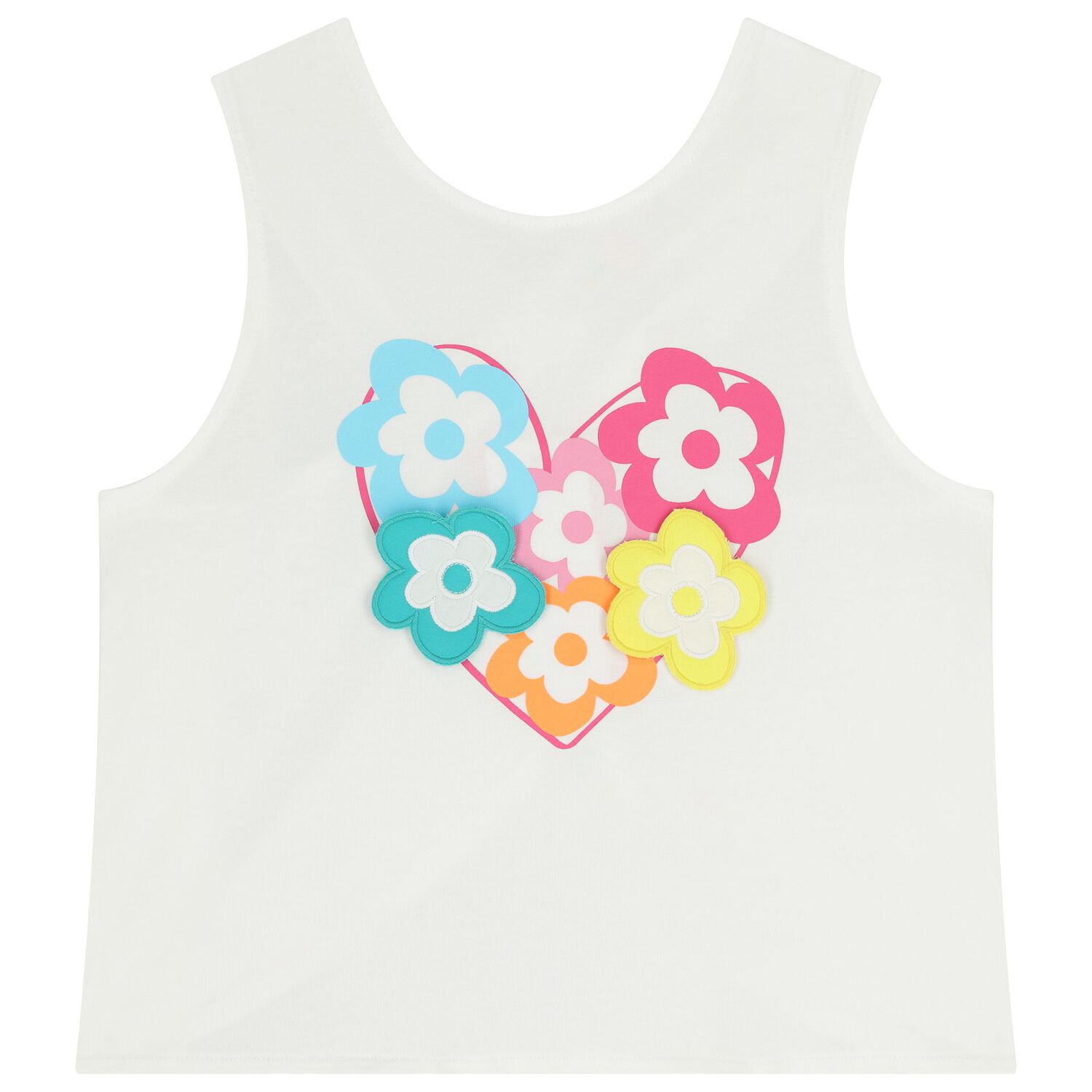 طقم شورت باللون الابيض مزين بالزهور للبنات, 1, hi-res