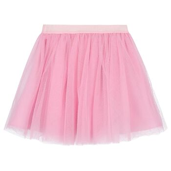 Girls Pink Logo Tulle Skirt
