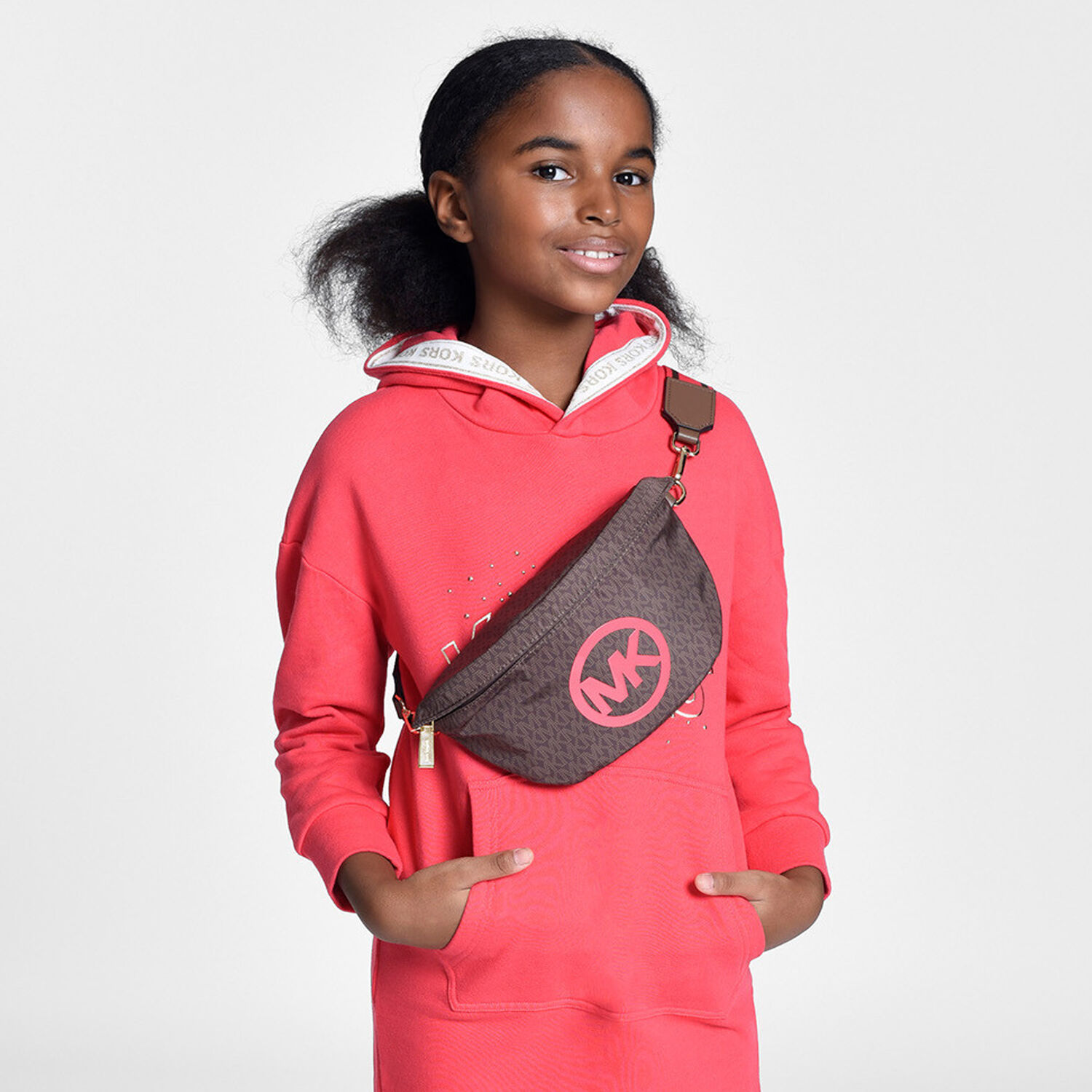 Girls Brown Logo Belt Bag, 1, hi-res image number null