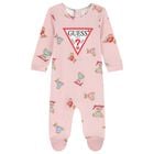 Baby Girls Pink Logo Teddy Bear Babygrow, 2, hi-res