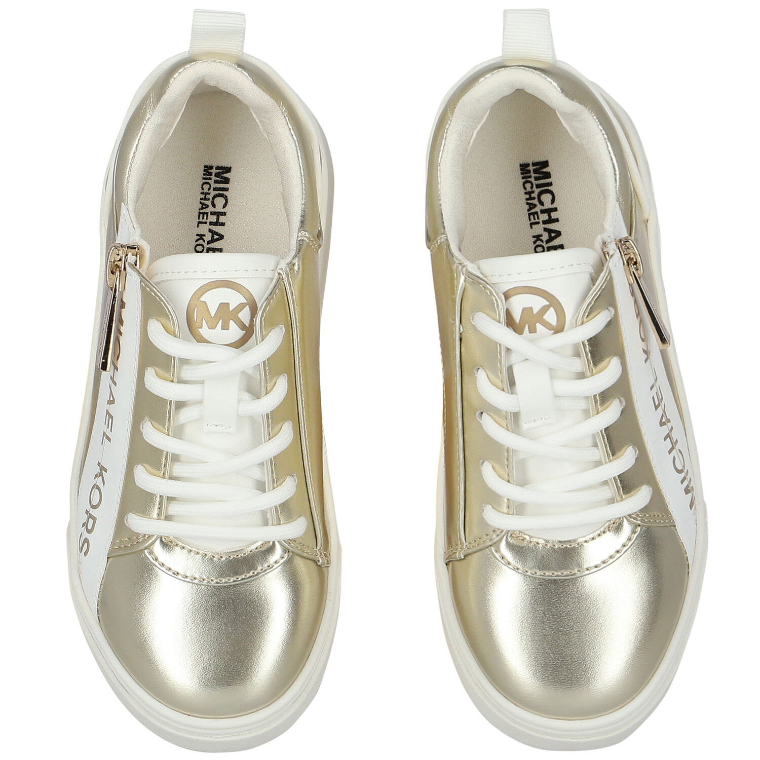 Girls Gold Logo Trainers, 1, hi-res image number null