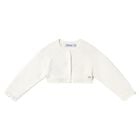 Younger Girls Ivory Knitted Cardigan, 3, hi-res