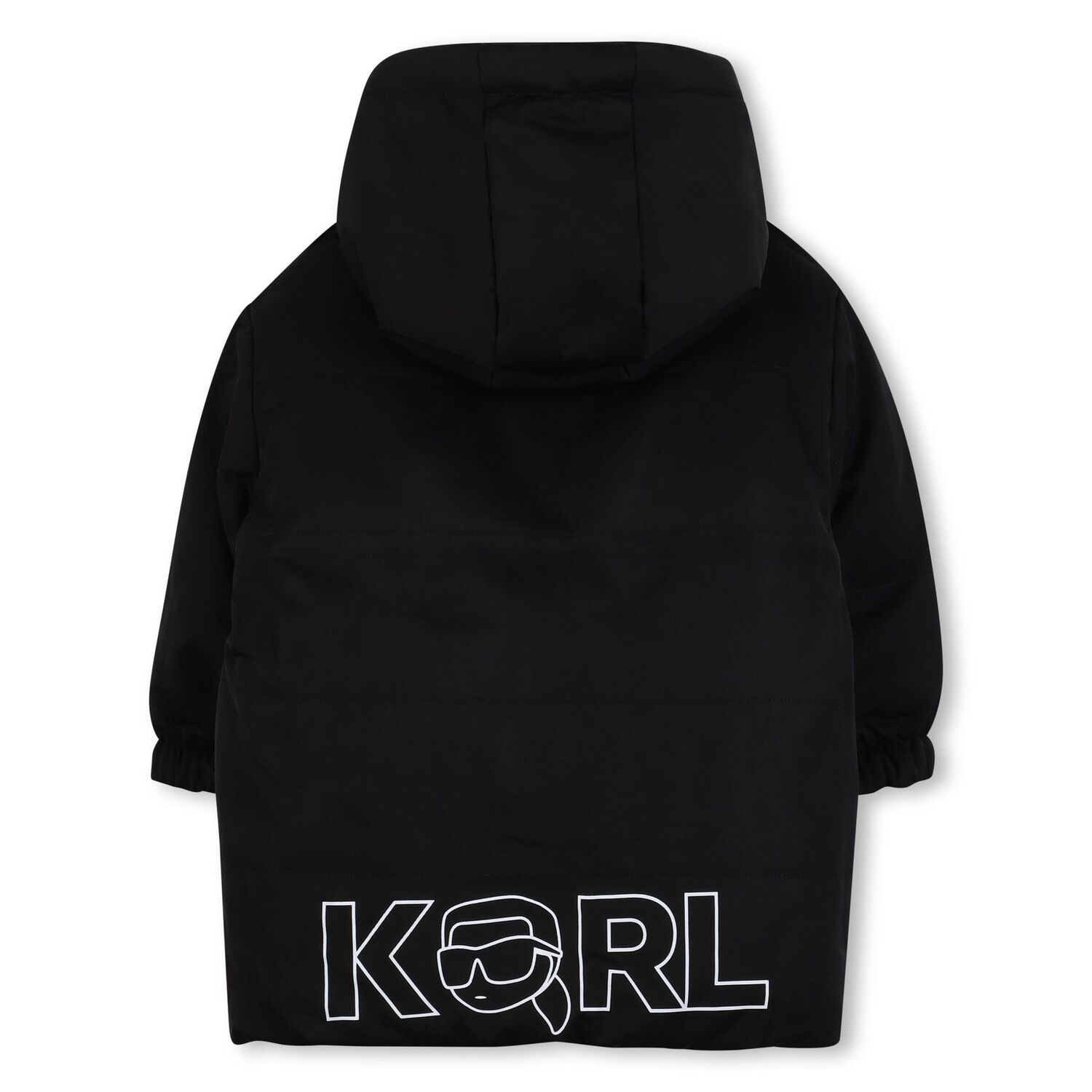 Younger Boys Beige & Black Reversible Puffer Jacket, 1, hi-res