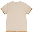 Boys Beige Logo T-Shirt, 1, hi-res