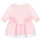 Baby Girls Pink Heart Dress, 1, hi-res