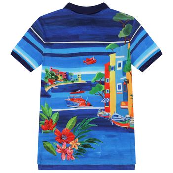 Boys Blue Logo Polo Shirt