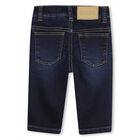 Younger Boys Navy Blue Logo Denim Jeans, 1, hi-res