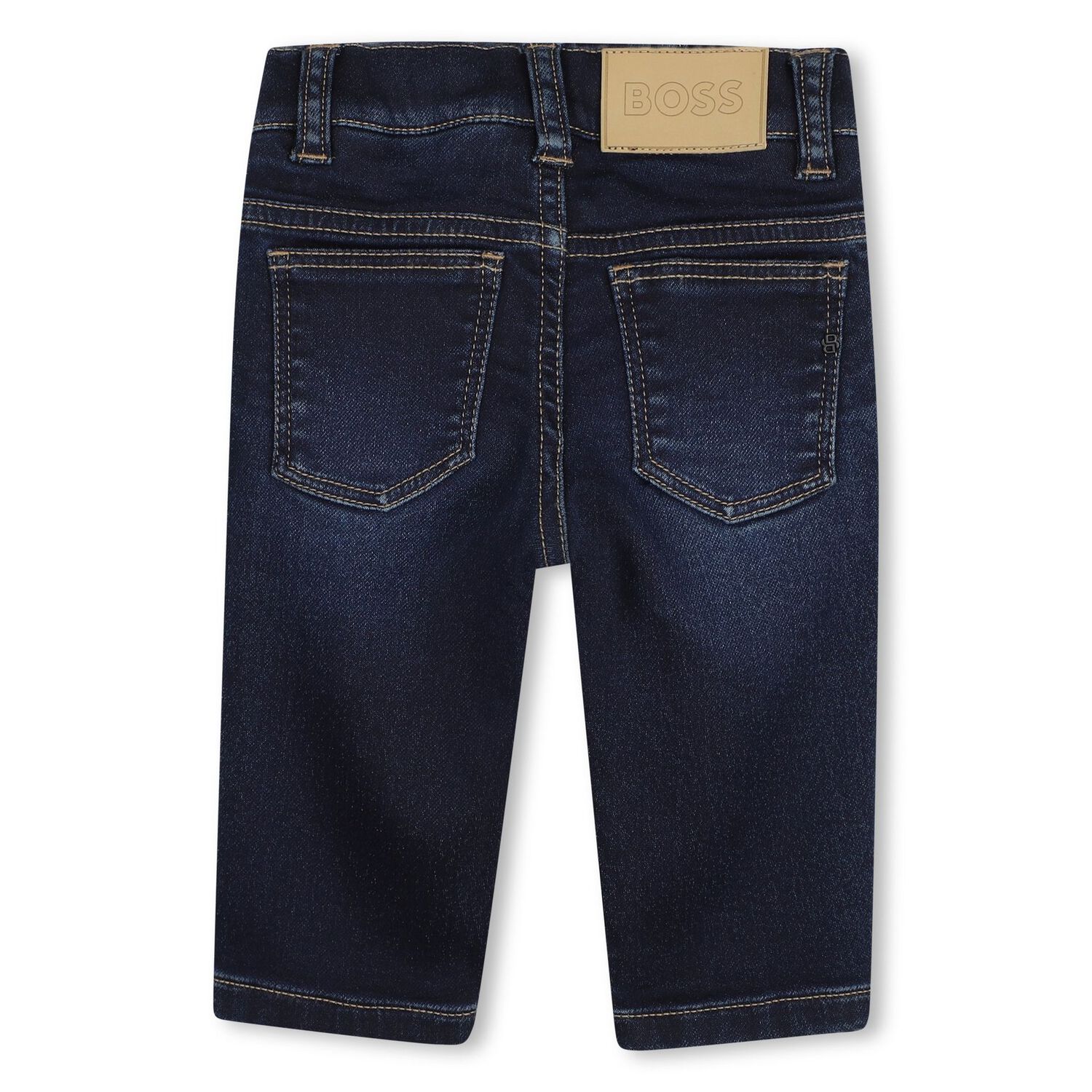 Younger Boys Navy Blue Logo Denim Jeans, 1, hi-res