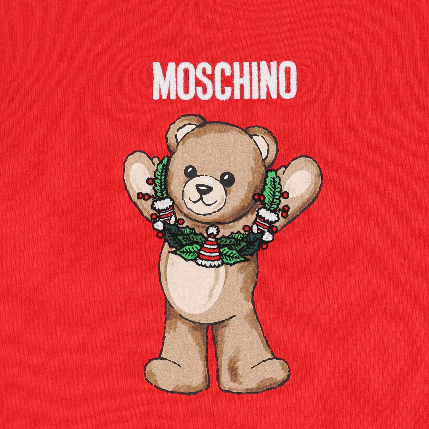 Red Christmas Teddy Bear Logo T-Shirt, 2, hi-res