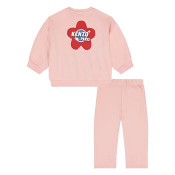 Younger Girls Pink Logo Tracksuit