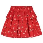 Girls Red Planet Boke Tiered Skirt, 1, hi-res