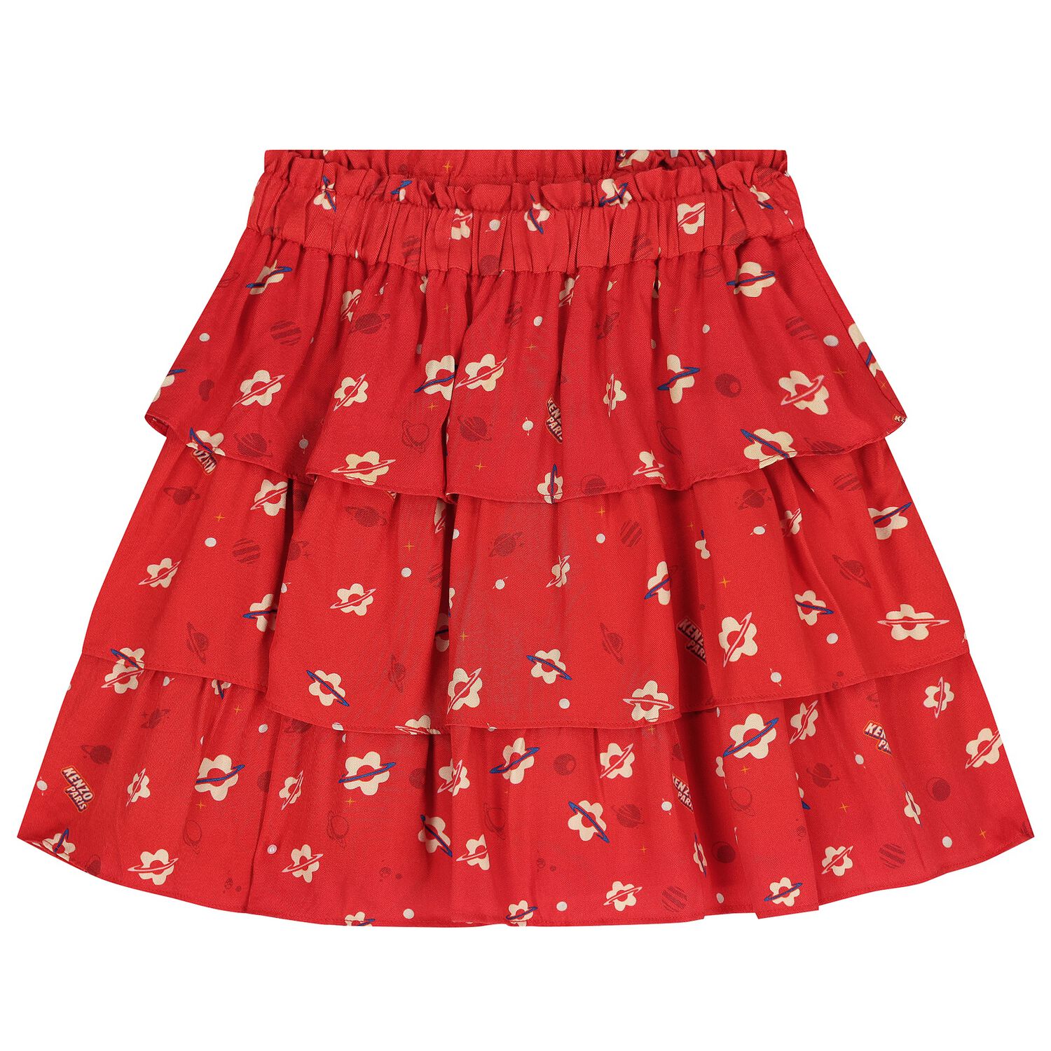 Girls Red Planet Boke Tiered Skirt, 1, hi-res