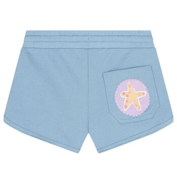 Girls Blue Logo Shorts