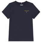 Boys Navy Blue Logo T-Shirt, 1, hi-res