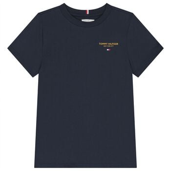 Boys Navy Blue Logo T-Shirt