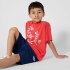 Boys Navy Blue Logo Shorts, 1, hi-res