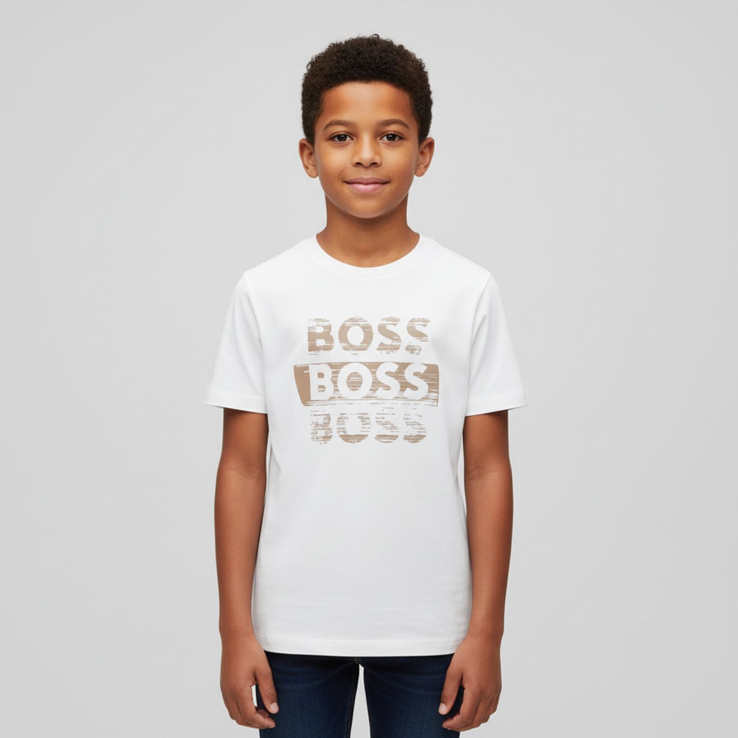 Boys White Logo T-Shirt, 2, hi-res
