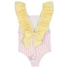 Girls White, Yellow & Pink Ice Cream Swimsuit, 2, hi-res