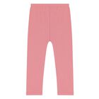 Younger Girls Pink Cotton Leggings, 1, hi-res