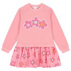 Girls Pink Floral Dress Set, 1, hi-res