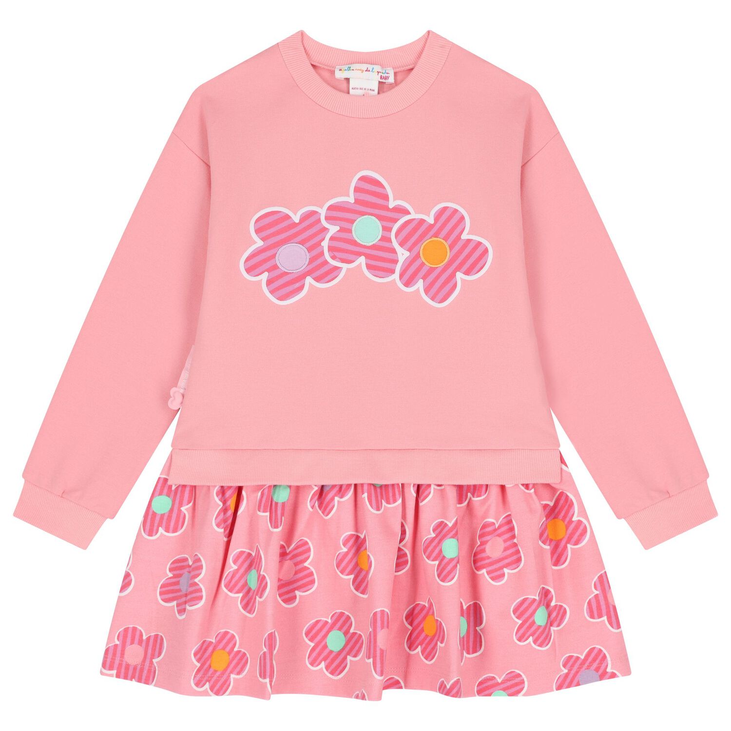 Girls Pink Floral Dress Set, 1, hi-res image number null