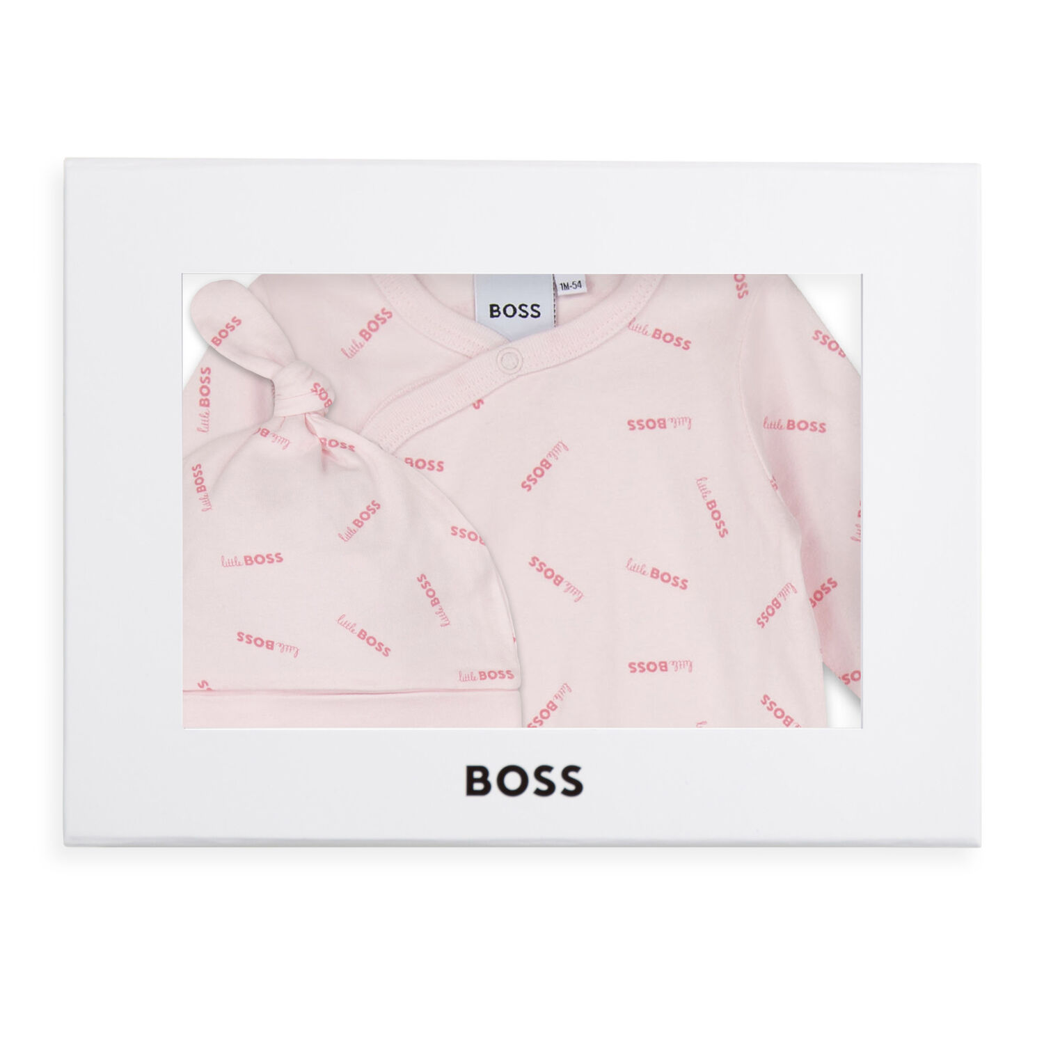 طقم أفرول بالشعار باللون الوردي للبنات, 1, hi-res