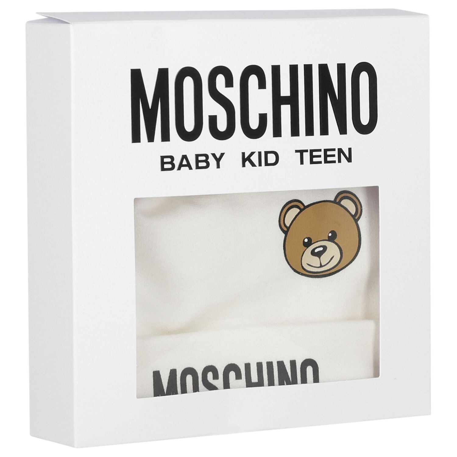 Ivory Teddy Bear Logo Hat & Bib Baby Gift Set, 1, hi-res image number null