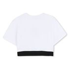 Girls White & Black Logo Leggings Set, 1, hi-res