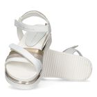 Girls White & Gold Logo Sandals, 1, hi-res